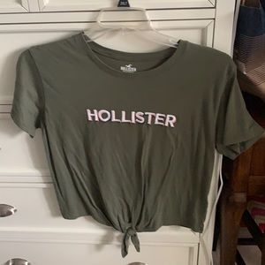 Army green hollister crop top